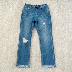 Madewell The High Rise Slim Boys Boyjean Boyfriend Jeans 25 Lita Step Hem Blue